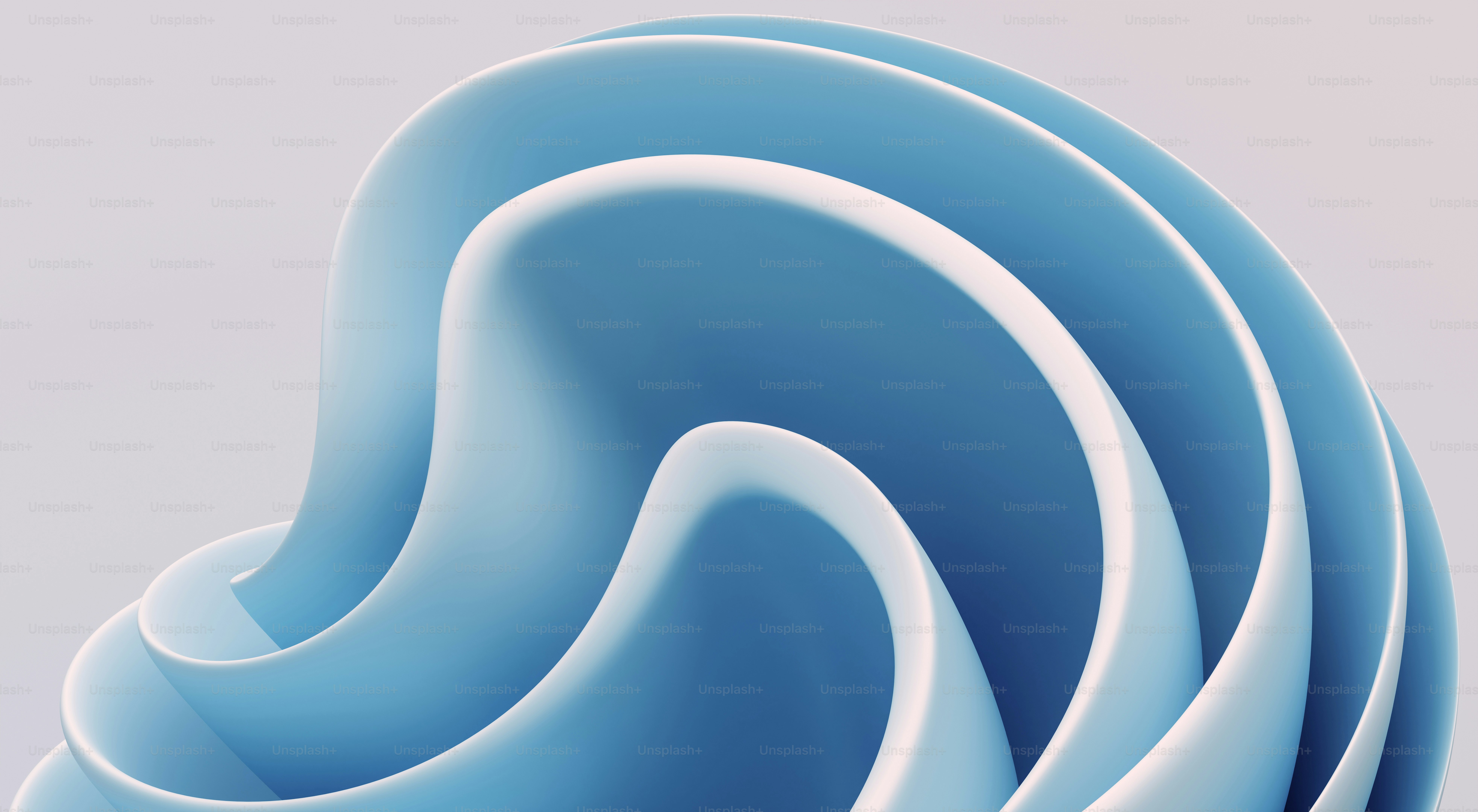 Abstract blue and white flowing shapes
